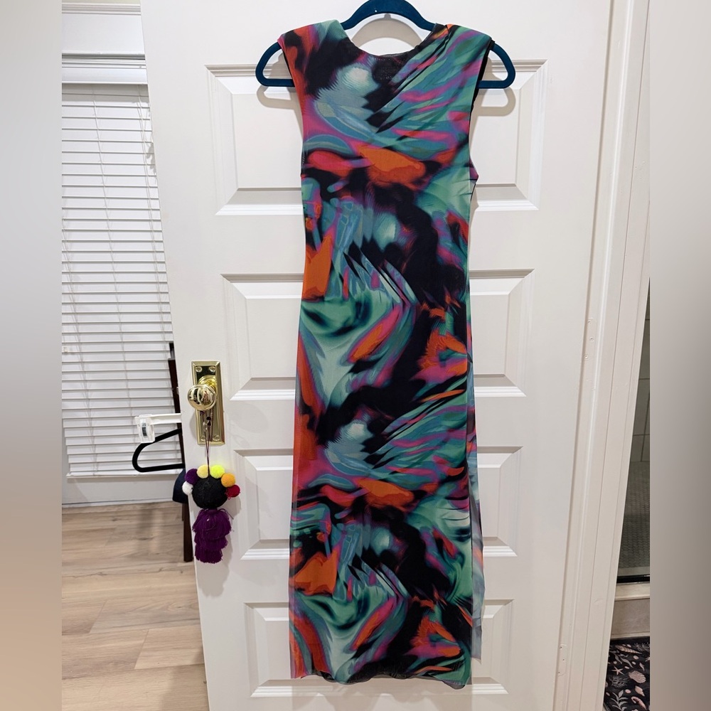 Zara Vibrant Abstract Maxi Dress